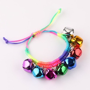 Bracelets de danse pour enfants, clochettes réglables en métal, accessoires pour spectacles de fête, couleurs arc-en-ciel rouge - Product Image 5