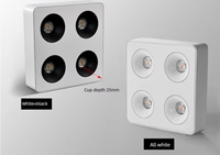 Plafonnier LED moderne anti-éblouissement à montage en surface AC220V, 7W 12W, projecteur carré multi-têtes pour éclairage intérieur