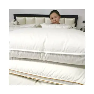 Travesseiro de penas para cama, travesseiro longo de luxo cervical