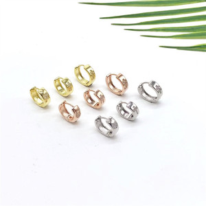 <b>Stud</b> <b>Earrings</b> Heart Shape Micro Inlaid Zircon Zinc Alloy Fashion Jewelry For Women Small <b>Studs</b> ES1211 - Product Image 1