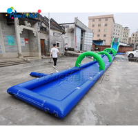 Glissière d'eau extérieure de qualité commerciale n toboggan aquatique amusant pour arrière-cour toboggan gonflable de 1000 pieds la ville