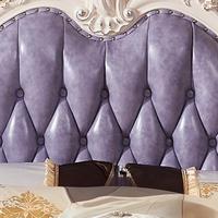 Meubles de chambre à coucher de style français antique de luxe sur mesure, lit double en bois massif sculpté de style européen, lit de mariage en cuir, lit royal taille king