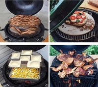 AUPLEX Barbecue au charbon de bois en céramique KAMADO de 26 pouces, gris, grand modèle en acier inoxydable, Komodo, barbecue chinois, grill en céramique