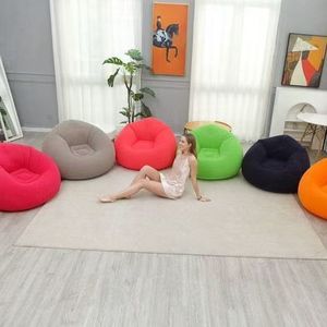 Flocking Modern Minimalism New <b>Inflatable</b> Foldable Round <b>Sofa</b> Chair Outdoor Leisure Single - Product Image 2