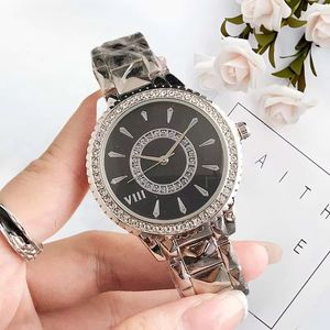 Montre de Luxe Dorée pour Femme, Cadran à Chiffres Romains avec Lunette en Strass, Bracelet Élégant en Acier Inoxydable, Quartz 38mm 20mm, Style Affaires - Product Image 4