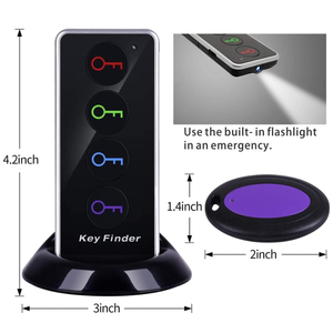 Traceur <span class=keywords><strong>GPS</strong></span> sans fil pour localisateur de clés avec éclairage et alarme sonore, batterie rechargeable, en plastique - Product Image 2