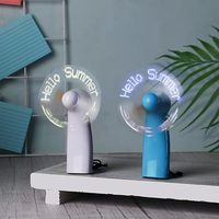 All'ingrosso personalizzato Logo ideale regalo portatile portatile Mini Usb ventilatore ricaricabile con luce lampeggiante a Led messaggio di parola