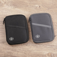 Portefeuille de voyage multifonction en cuir anti-RFID, boîte de rangement pour passeport 16x11cm noir/gris, organiseur de cartes pour documents de voyage et cartes d'identité