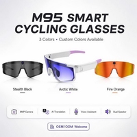 Lunettes Intelligentes IA 3D Coupe-Vent avec Caméra 8MP, Lampe Torche LED, Appel, Traduction, Assistant Vocal, Enregistrement, Cyclisme, Étanche