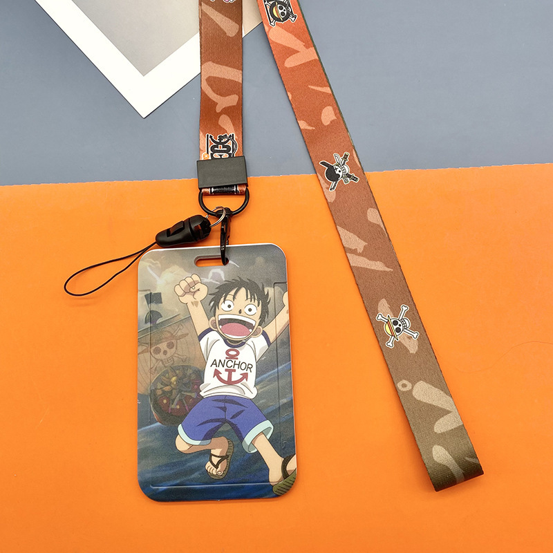 Name ID Badge Card Cover Anime Cool Cartoon One Luffy Piece Card Holder Lanyards Campus Student Anti-Lost Pendant Card Case Image 3