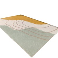 Tapis de salon résistant aux taches, facile d'entretien, tapis de table basse, toucher luxueux, sophistication, velours cristal, motif rayé et à carreaux