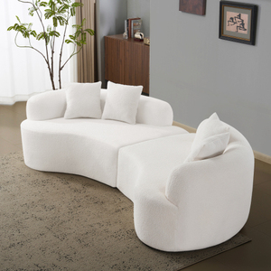Curved Special-Shaped <b>Cream</b> Modular <b>Sofa</b> Set Small Apartment Clothing Store Beauty Salon B&B Office Rest Area Wood Sponge Hotels - Product Image 1