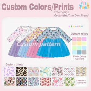 Yiwuyiyuan personalizado Boutique niñas otoño manga larga tutú vestido recién nacido tul vestidos niños tutú vestido para niñas 0-8T - Product Image 3