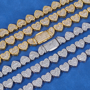 925 Sterling Silver Moissanite Heart Pendant Necklace Iced Out Hip Hop VVS Bling GRA Pass Diamond Tester Jewelry <b>Gift</b> - Product Image 2