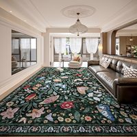 Grand tapis vert foncé motif papillon insecte, avec envers en caoutchouc, résistant aux taches, lavable, antidérapant, pour chambre d'enfant et décoration intérieure