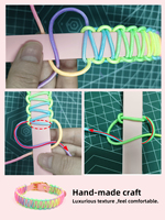 Kalung Anjing PVC Kepang Pelangi, Dapat Disesuaikan, Warna-Warni, dengan Gesper Emas OEM/ODM