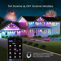 Luces para Aleros de Techo, Venta de Fábrica, 40 LEDs/20m, DC24V, Control Inteligente por Aplicación, PC+Silicona, IP67, Impermeables, para Decoración de Fiestas, Hogar y Días Festivos