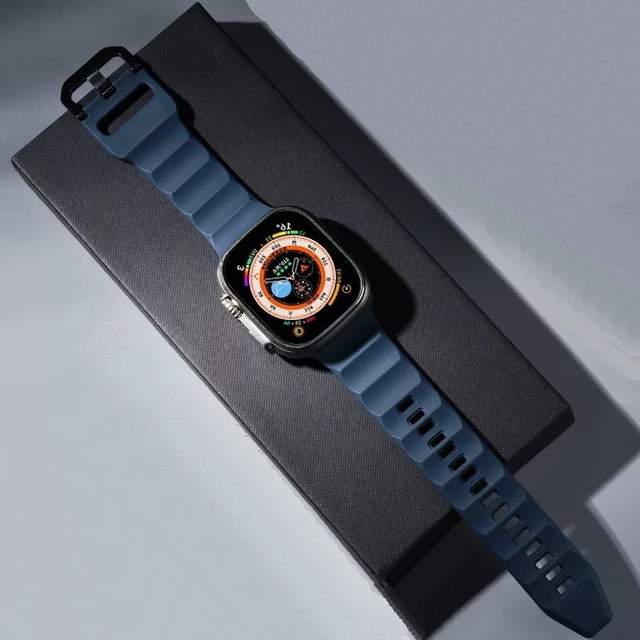EASILIFE FKM Rubber Watch Strap for Apple Watch Ultra 49mm Fluororubber Fkm Rubber Band for Iwatch Series 8 7 41mm 45mm