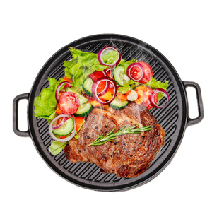 Parrilla de Hierro Fundido Resistente para Acampar al Aire Libre, de 12 Pulgadas, Doble Cara, Circular, con Asa, Compatible con Gas e Inducción, Fácil de Usar - Product Image 5