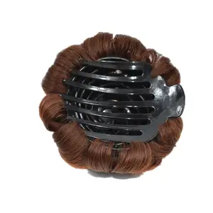 Krullend Chignon Afro Haar Bladerdeeg Bun Donut Uitbreiding Haar Maker Clip In Klauw Synthetische Gemakkelijk Natuurlijke Bloem Knot Chouchou