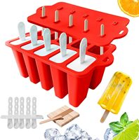 Moules à sucettes glacées à démoulage facile, moules à sucettes glacées en silicone avec bâtonnets, ensemble de moules à sucettes glacées, sans BPA, moule à glaces maison
