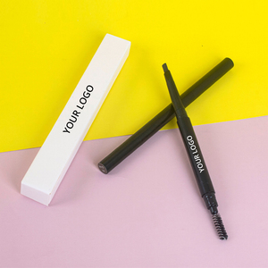 Lápiz de <span class=keywords><strong>cejas</strong></span> triangular marrón automático de doble cabeza, para maquillaje, con logotipo personalizado, marca privada, resistente al agua, con cepillo - Product Image 1