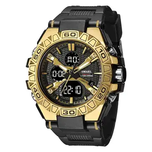 Relógio esportivo masculino camuflado de tela dupla reloj hombre, à prova d'água, para esportes ao ar livre, 2024, modelo esportivo