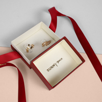 Caja de Joyería SUNNY PACK con Lazo Rojo Intenso, Bolsa de Terciopelo, Bolsa de Regalo de Papel, Caja de Empaque para Anillos, Aretes y Collares, Venta al Por Mayor