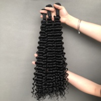 Vente chaude Super Double Drawn Deep Wave Paquets de cheveux indiens vierges bruts Couleur naturelle