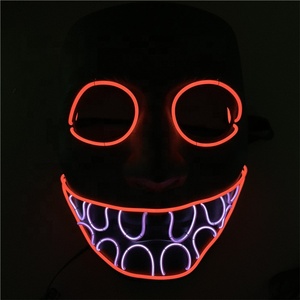 Expédition rapide Lueur Dans le Noir Costume De Fête Led <span class=keywords><strong>EL</strong></span> Fil Néon Masque - Product Image 6