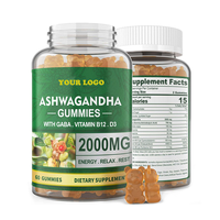 Gummies d'Ashwagandha Naturelles Végétaliennes en Gros – Adaptogène, Soulagement du Stress, Booster d'Énergie, Soutien Thyroïdien et Surrénalien, Sans OGM, Sans Gluten