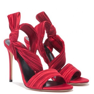 Nouvelles Sandales à Talons Hauts Rouges Taille 43 pour Femmes, avec Grand Nœud, en Satin, Talon Fin, Stiletto, Bout Ouvert, Talons de 11 cm, Escarpins d'Été - Product Image 3