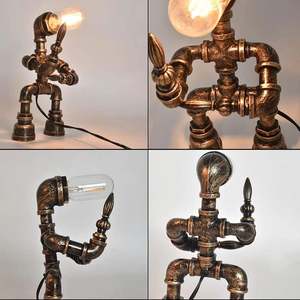 Lampe de bureau rétro industrielle <span class=keywords><strong>steampunk</strong></span> en fer antique, robot Ultraman, lampe de table en métal pour la décoration de la pièce - Product Image 6