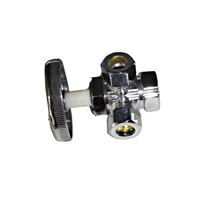 Robinet d'angle en laiton à trois voies, poignée ovale, filetage mâle, forgé, chromé, pour eau, port 1/2 po, 100C, fabrication ODM