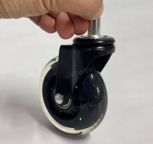 Ruote Girevoli per Sedia da Ufficio in PU di Alta Qualità <span class=keywords><strong>75MM</strong></span>, Componenti per Sedie in Plastica Nera, Produzione di Foshan - Product Image 4