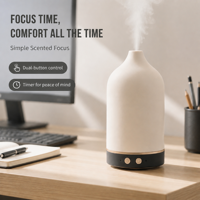 Diffuseur d'arômes de bureau Faner en céramique, design minimaliste, ultrasonique, avec minuterie, pour hôtel, maison, chambre, personnalisation OEM disponible, taxes incluses