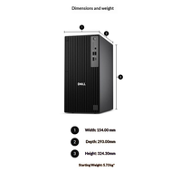 Ordinateur de bureau Dellr Pro Tower Plus QBT1250 neuf, Ultra 9-285, 8 Go/16 Go de RAM DDR5, 256/512 Go SSD+HDD, carte graphique RTX3060