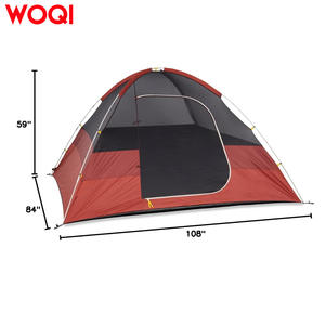 Carpa de Camping Ligera para Exteriores Woqi, para 4-5 Personas, Doble Capa, Montaje Rápido, Impermeable, 274x213x150 cm, Color Rojo Ladrillo - Product Image 4