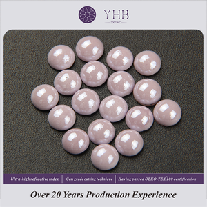 2025 yhb ชุดเดรสไข่มุกพลอยเทียมทรงหลวมไข่มุกเรซินหลังแบนสีม่วงพร้อมกาว - Product Image 4