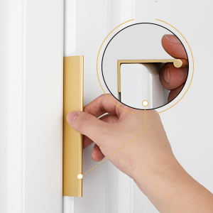 <strong>Gold</strong> Modern Concealed Aluminum Finger Edge Pull Handle for Cabinets Drawers-Durable Design for Kitchen Living School Warehouse - Product Image 5