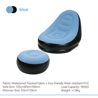 Ensemble de canapé gonflable à gonflage rapide avec repose-pieds, chaise pneumatique en PVC souple pour la détente