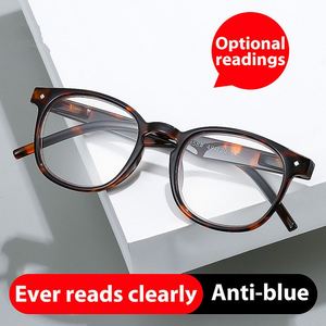 Lunettes de lecture rétro 2024 pas chères, monture noire léopard, rondes, anti-lumière bleue, pour hommes et femmes - Product Image 2