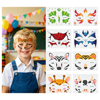 Offre Spéciale : Tatouages Temporaires Scintillants pour le Visage – Motifs Licorne, Renard et Autres Animaux – Maquillage Facial pour Enfants – Autocollants de Tatouage pour Fêtes et Festivals