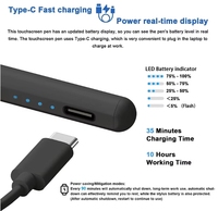 Pluma Estilete Inteligente Digital de Gran Venta con Carga USB Universal para Escritura Táctil en Android, iOS y Windows