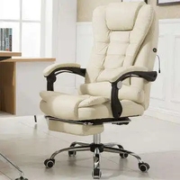 Chaises de bureau de direction ergonomiques confortables et luxueuses, pivotantes, en cuir PU, avec base en acier inoxydable, réglables