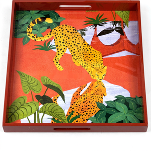 Modern Tiger Pattern Lacquer <b>Tray</b> Handmade Flexible Design Decorative Serving Food Table Display Home Decoration Vietnam - Product Image 1