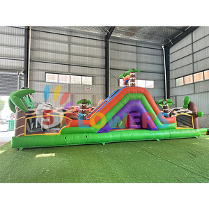 Thiết kế mới Zoo Chủ Đề Ngựa vằn <span class=keywords><strong>Inflatable</strong></span> chướng ngại vật với trượt lớn rừng <span class=keywords><strong>Inflatable</strong></span> công viên chủ đề trò chơi cho trẻ em người lớn - Product Image 2