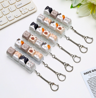 Porte-clés anti-stress personnalisé Chat Noir Capybara, jouet sensoriel pour clavier mécanique, gadget amusant pour bout des doigts compatible avec switch MX