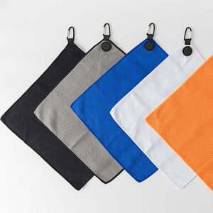 Serviettes de golf en microfibre gaufrée à prix de gros, serviette de golf magnétique avec logo personnalisé - Product Image 4