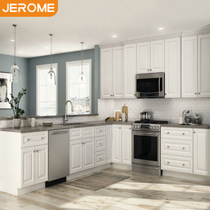 Precio al por mayor, conjunto de armarios impermeables personalizados, diseño de tablero de espuma de PVC <span class=keywords><strong>blanco</strong></span>, Panel de puerta, armario de cocina de madera MDF - Product Image 1